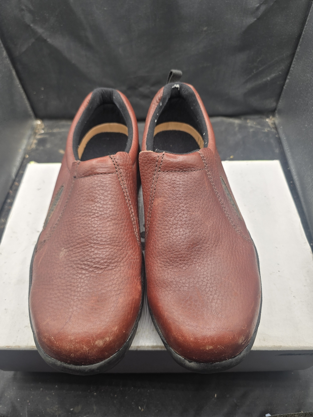Roper Men's Slip-On Leather Oxfords - Chestnut Brown